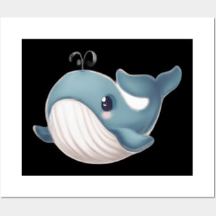 cute baby whale Posters and Art